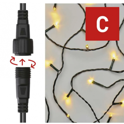 Oświetlenie łączone Standard - łańcuch 100 LED 10m ciepła + zimna biel, IP44, timer EMOS (D1AN01)